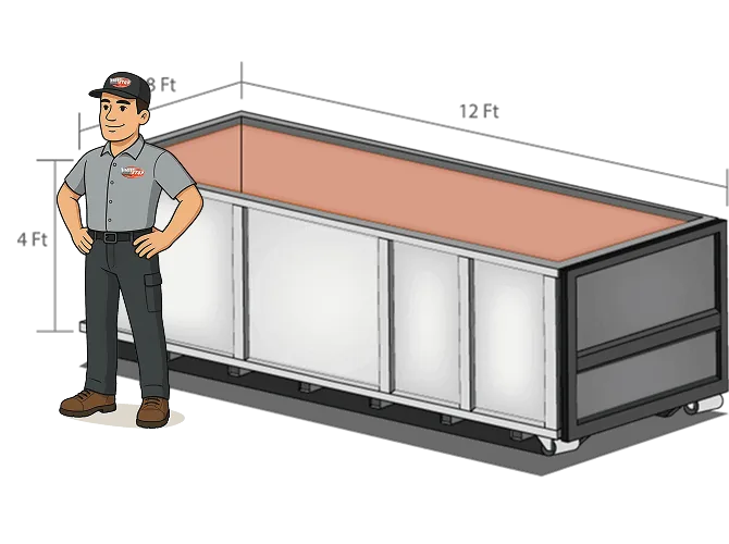 12 Cubic Yard Bin dimensions