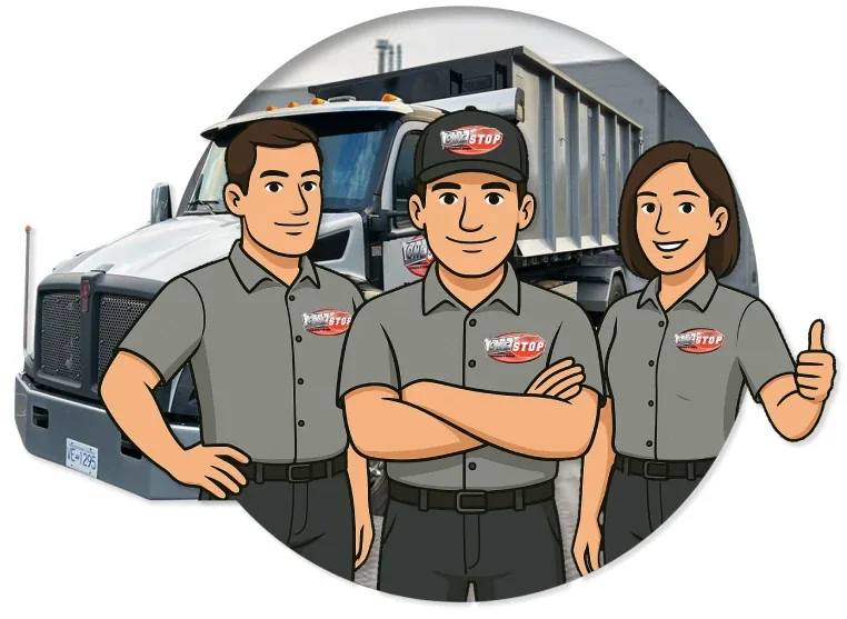 The Onestop Bin Rental team in front of a truck